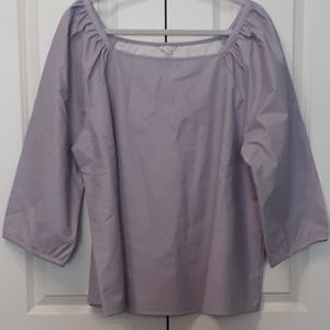 New! Cato Faux Leather Square Neck 3/4 Sleeve Top, 22/24 NWOT